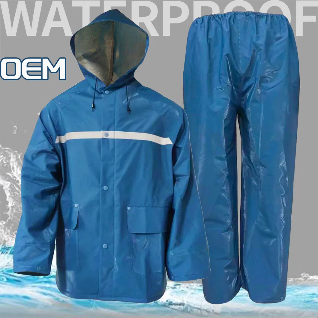 Custom Fire Retardant Flame Resistant PVC Waterproof Raincoat Heavy Duty Rain Gear