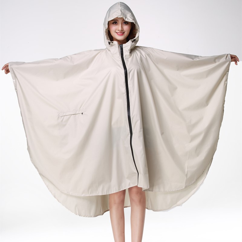 Stylish Durable Waterproof Ladies Raincoat Poncho Eco-Friendly Cycling Packable Rain Cape