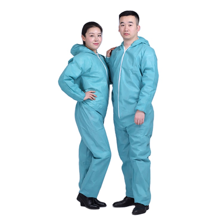 Disposable Industrial Non-Woven Full-Body Coverall Hood Waterproof Anti-Static PP Dust-Proof Particulate Safety Clothing