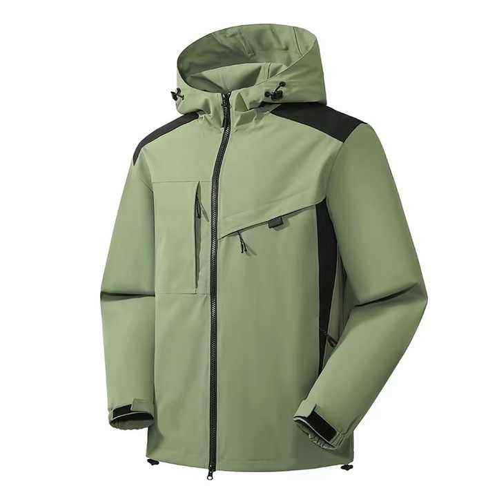 Wholesale Men's Customized 100% Polyester Rain Jacket Windproof And Breathable With Sporty Style OEM Logo For Outdoor Work