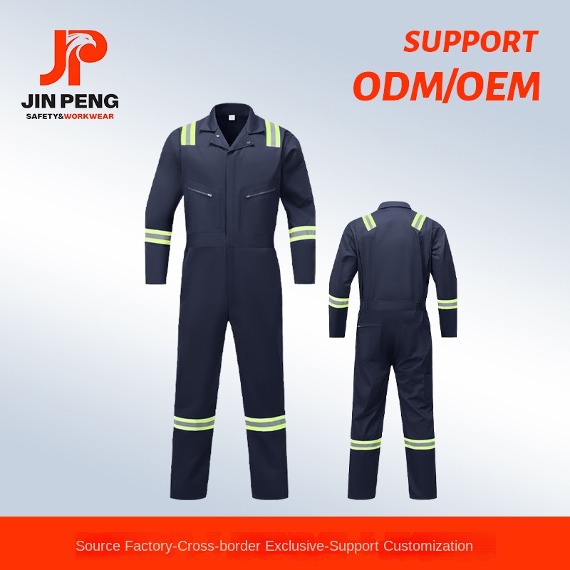 Customized Anti-Static Flame Retardant Cotton Coveralls Safety Clothing for Shipyard Sea Staff Foreign Trade Cross-Border Export