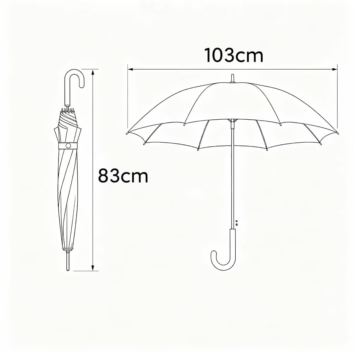 Custom OEM ODM Modern Sun and Rain UV Protection POE Black Coating 8K Ribs Straight Long-handled Adults Automatic Umbrella