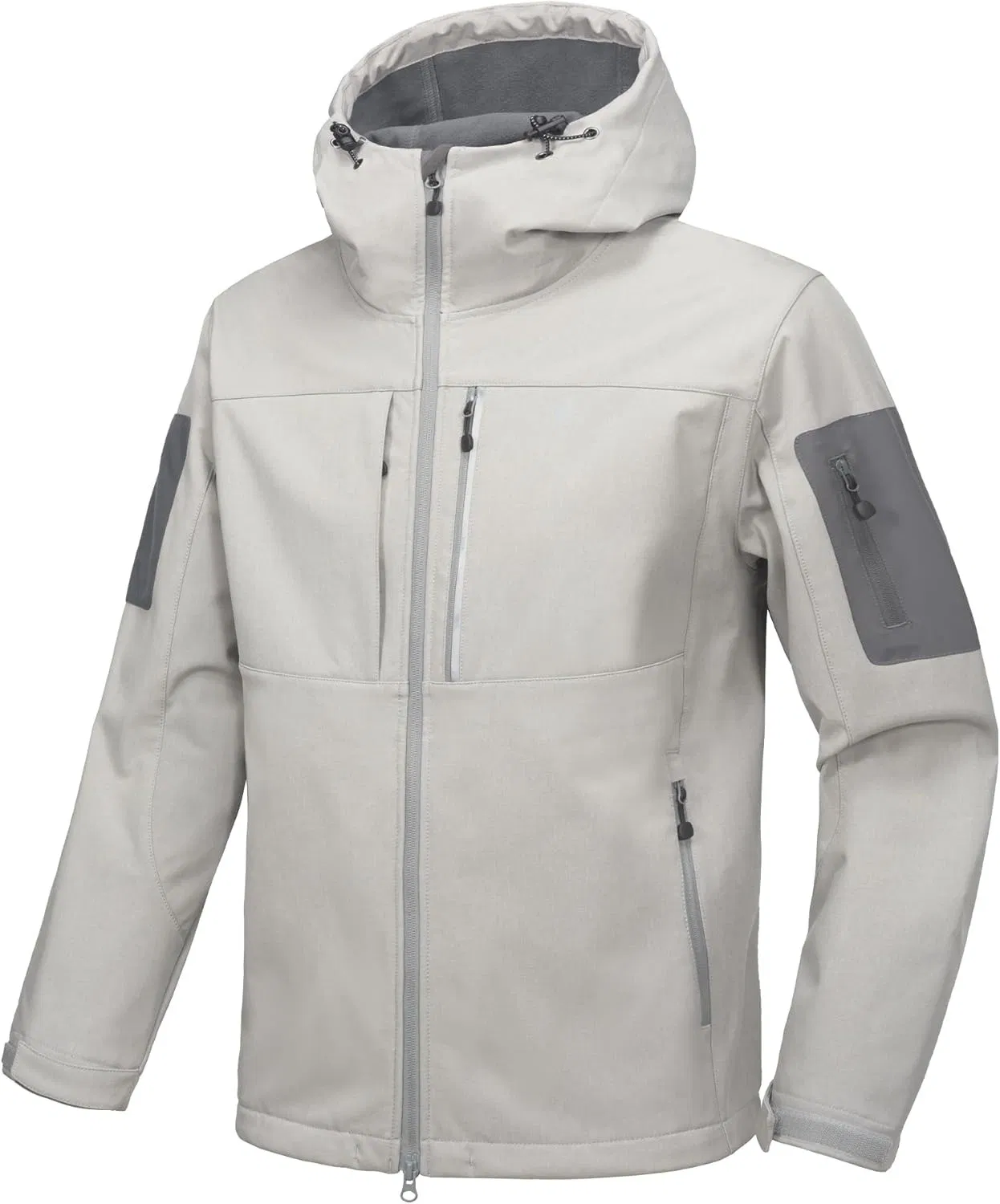 Men's Lightweight Waterproof Windproof Hooded Soft Shell Rain Jacket Autumn Zipper Closure Outdoor Breathable Hiking Travel Jacket
