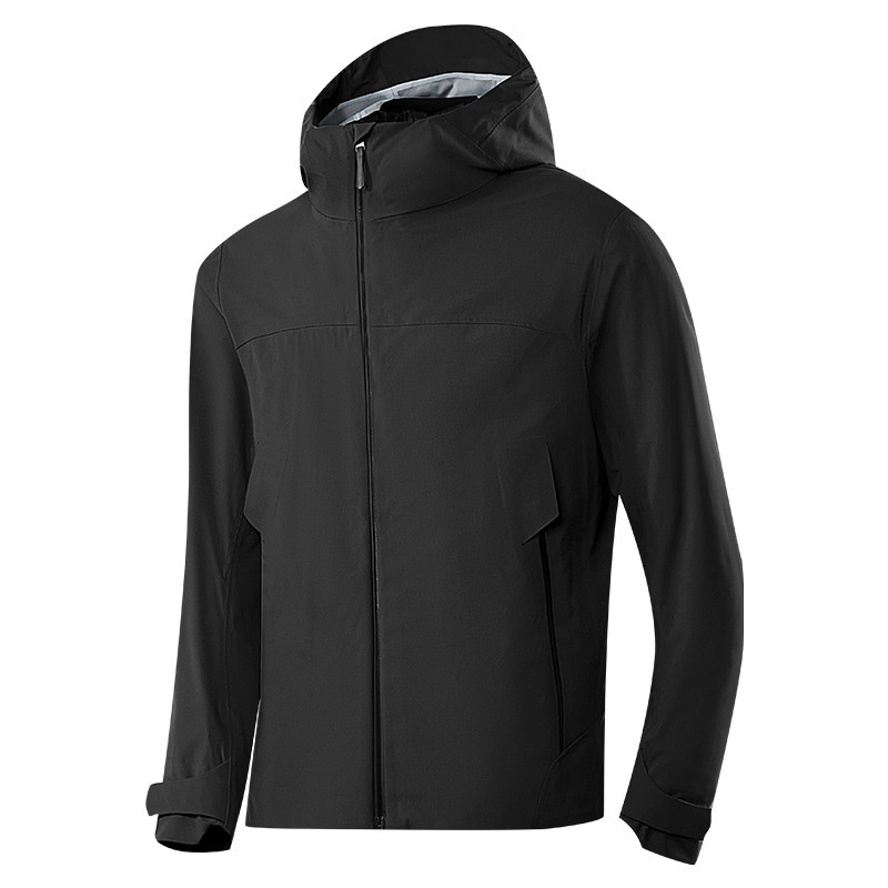 Men's Waterproof Breathable Insulated Winter Jacket Windproof Outdoor Parka Stand Zipper Thick Hooded Hard Shell for Hiking