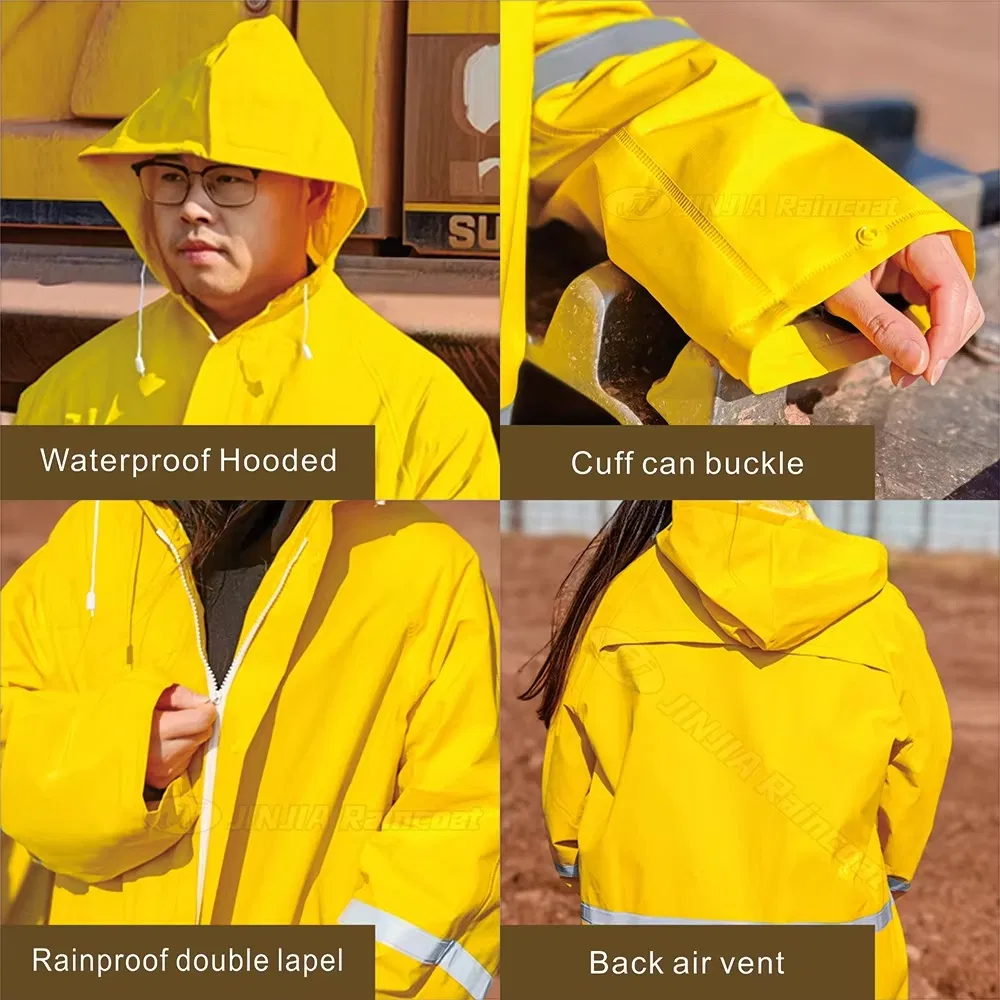 Custom Fire Retardant Flame Resistant PVC Waterproof Raincoat Heavy Duty Rain Gear