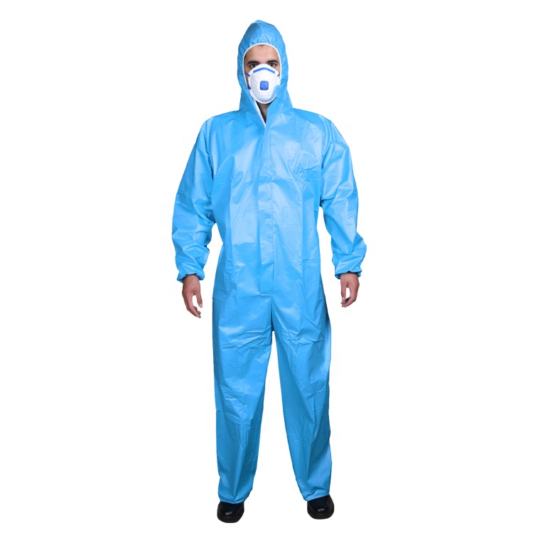 White Disposable Coveralls Type 5 6 Non Woven Protective Coverall With Hood and Boots for Industrial