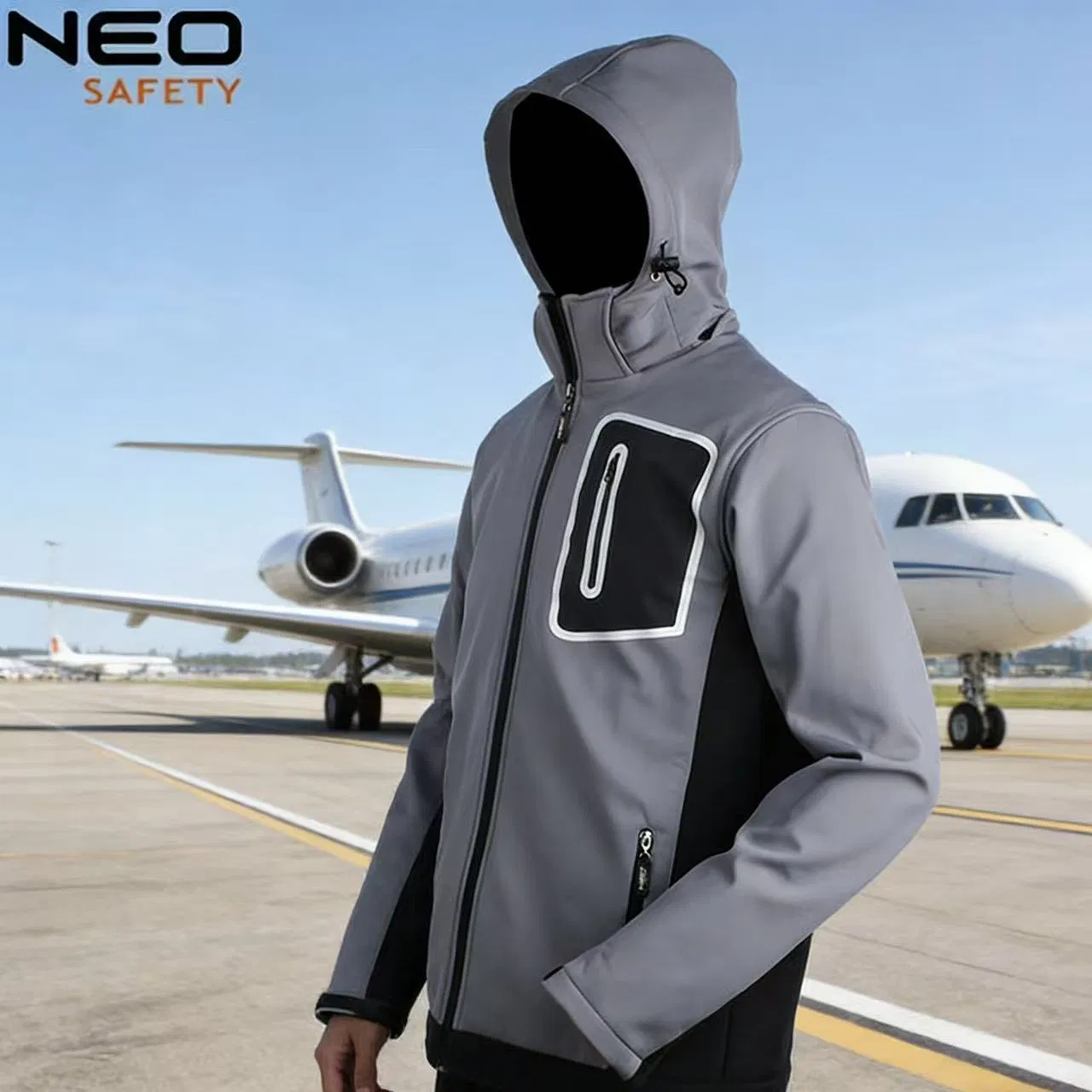 Neo Safety Men's Three Layers Softshell Jacket Breathable Lightweight Windproof