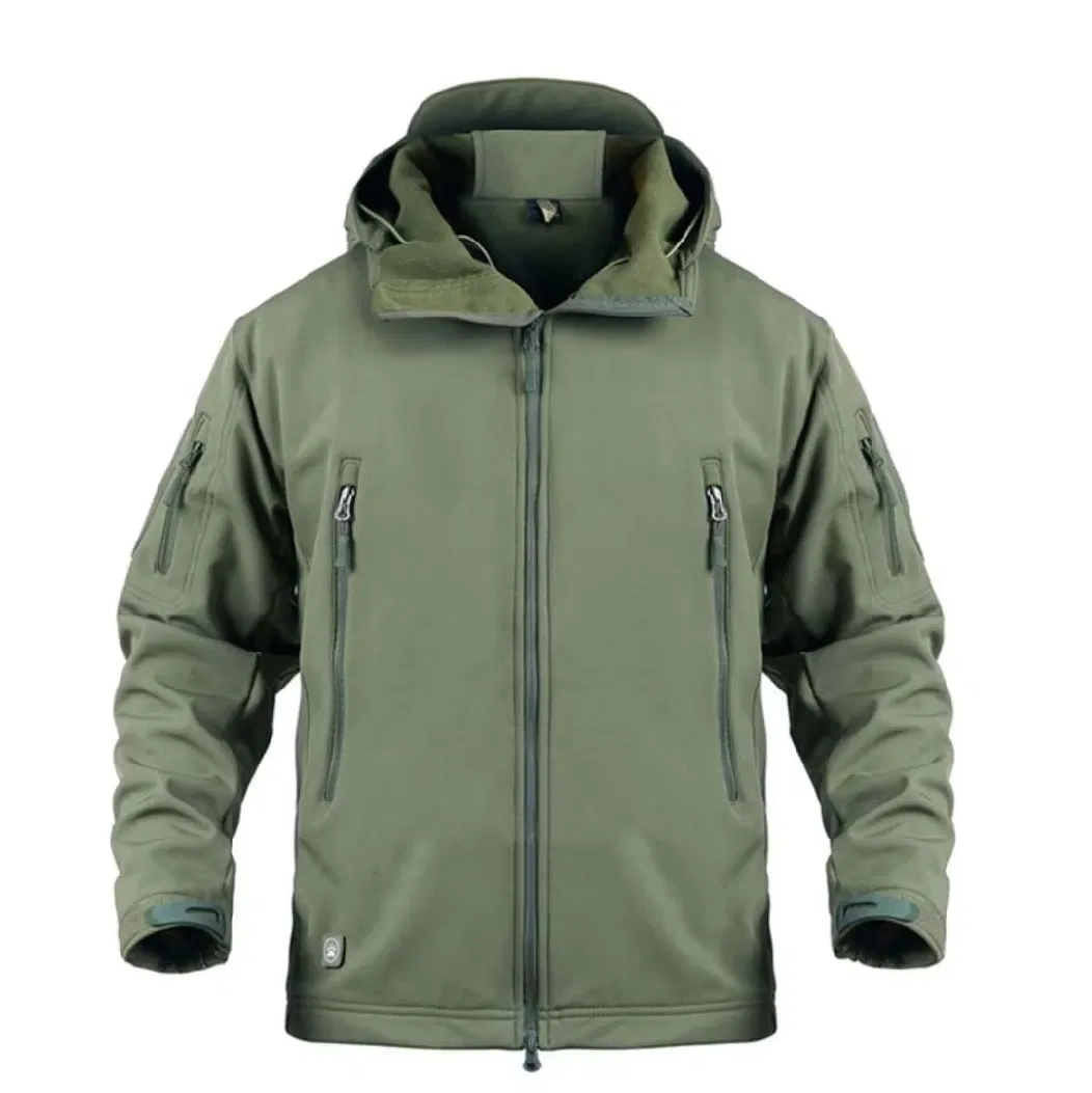 Winter Leisure Soft Shell Jacket Breathable Polyester Coat Zipper Water Resistant