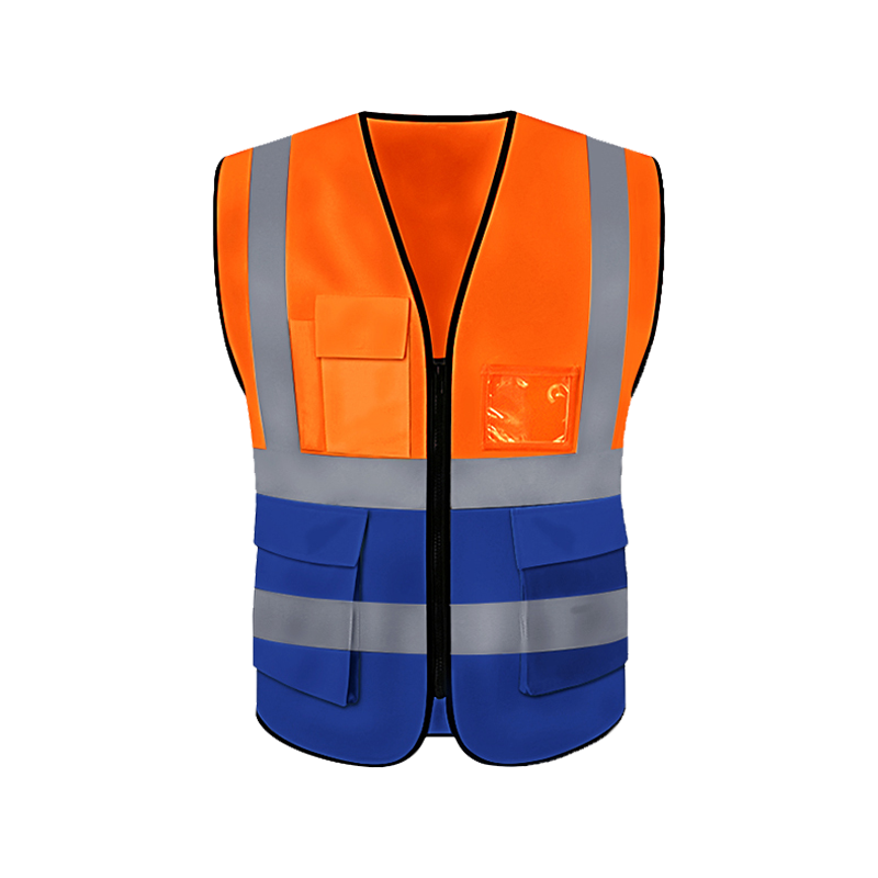 120g Knitted Fabric Multi Pocket Two Tone Reflective ANSI Class 2 Waterproof Safety Vest Hi Vis Customizable Logo