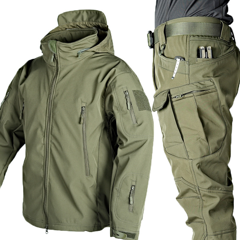 high quality Tactic Windbreaker Men's field Jacket and Pants Tactic Suit