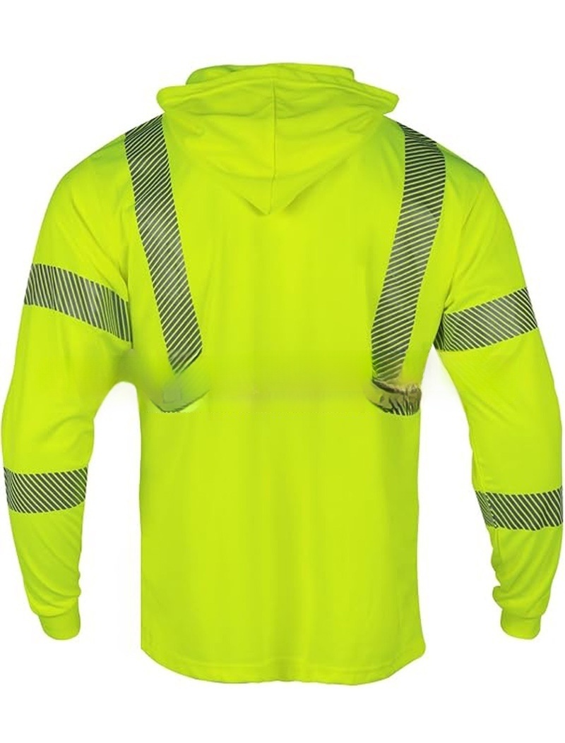 HBC High Visibility Sunscreen Work Wear Construction Reflective Shirts Uniform Long Sleeve Hi Vis Safety Shirts