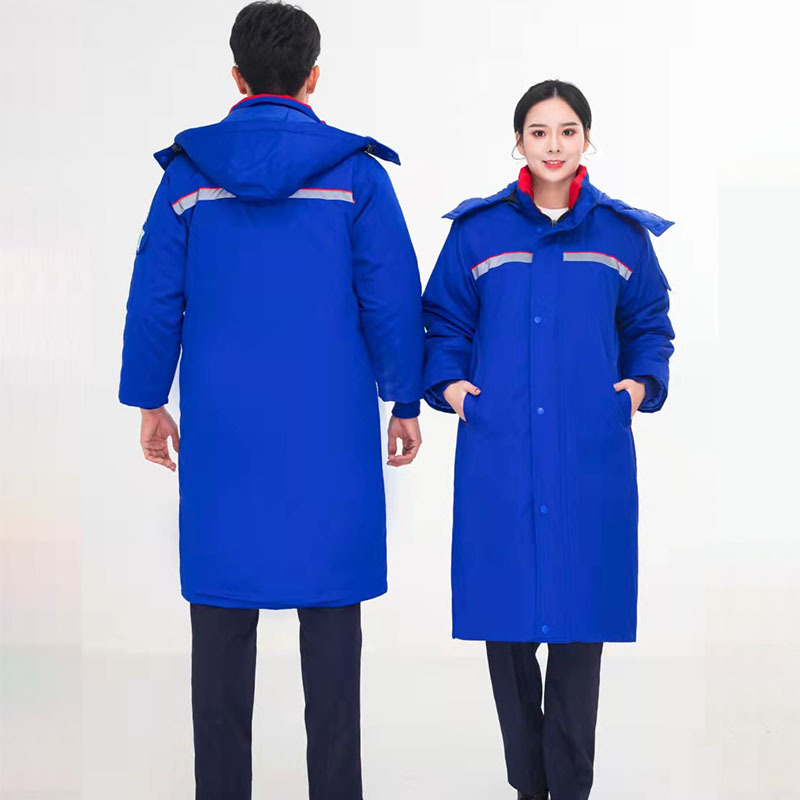 Long Cold-Proof Hooded Coat Custom Winter Cotton-Padded Long-Sleeve Warm Outdoor Anti-Static Unisex Workwear Jacket CE Certified
