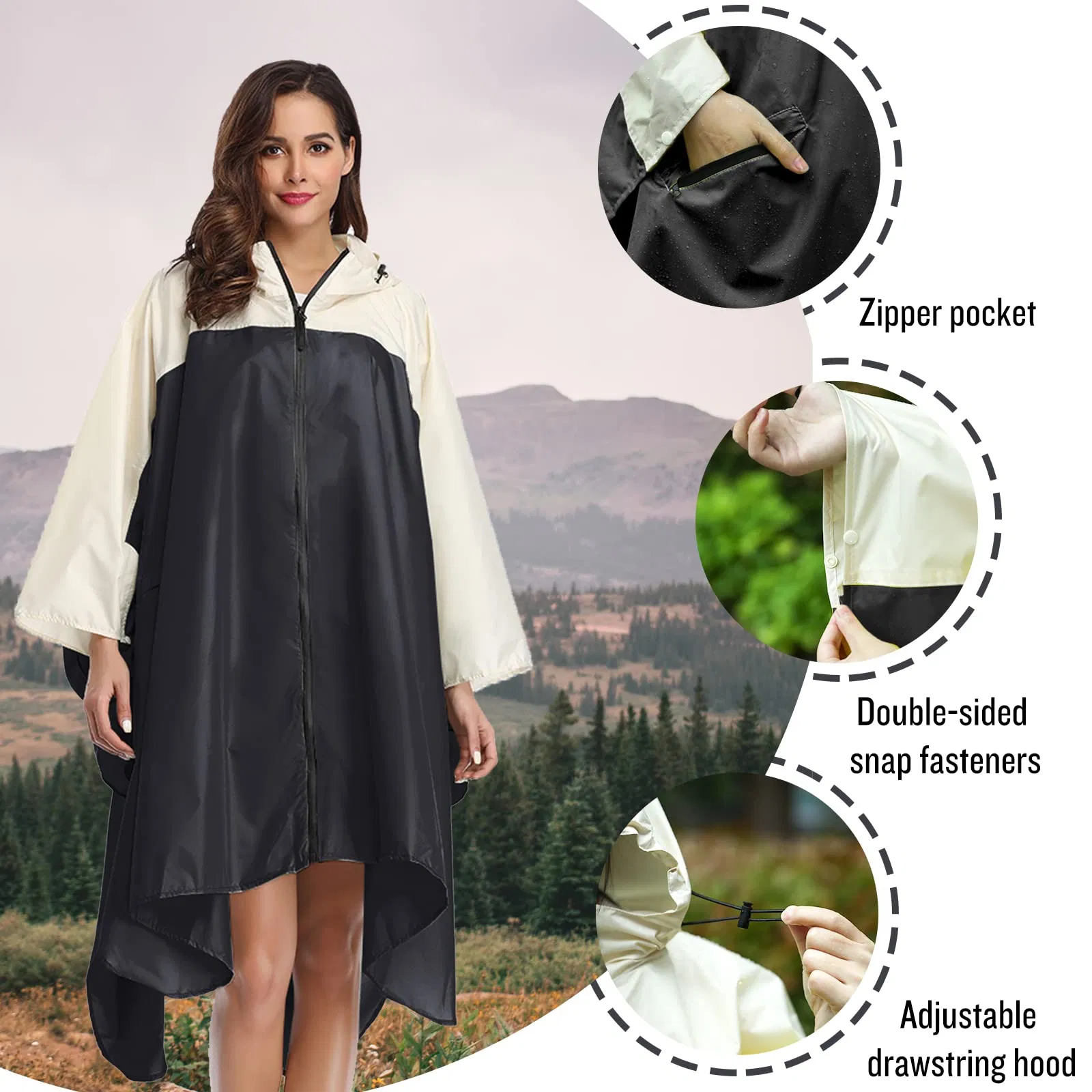 Adults Multi-Functional Outdoor Waterproof Raincoat Poncho Rain Cape
