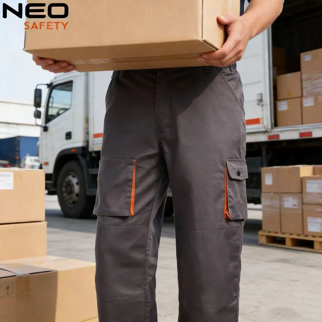 Wholesale Custom Grey Outdoor Sports Regular Fit Heavy-Duty Work Trousers