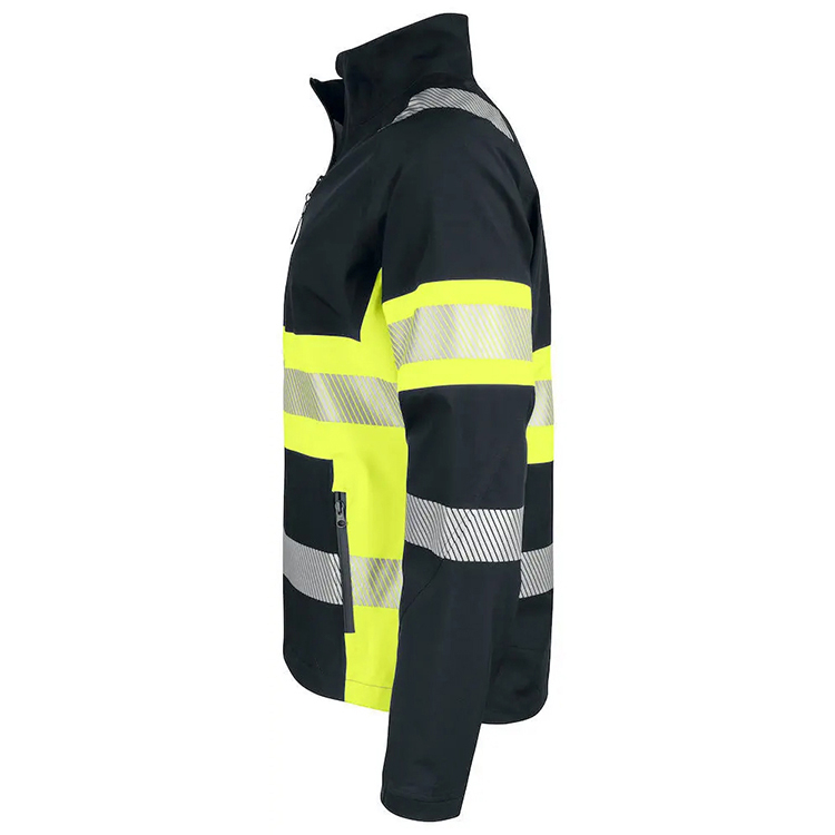 Long Sleeve Stand Collar Workwear Outerwear Machine Stitched Custom Branding Reflective Stripe Design Made Workwear Jacket