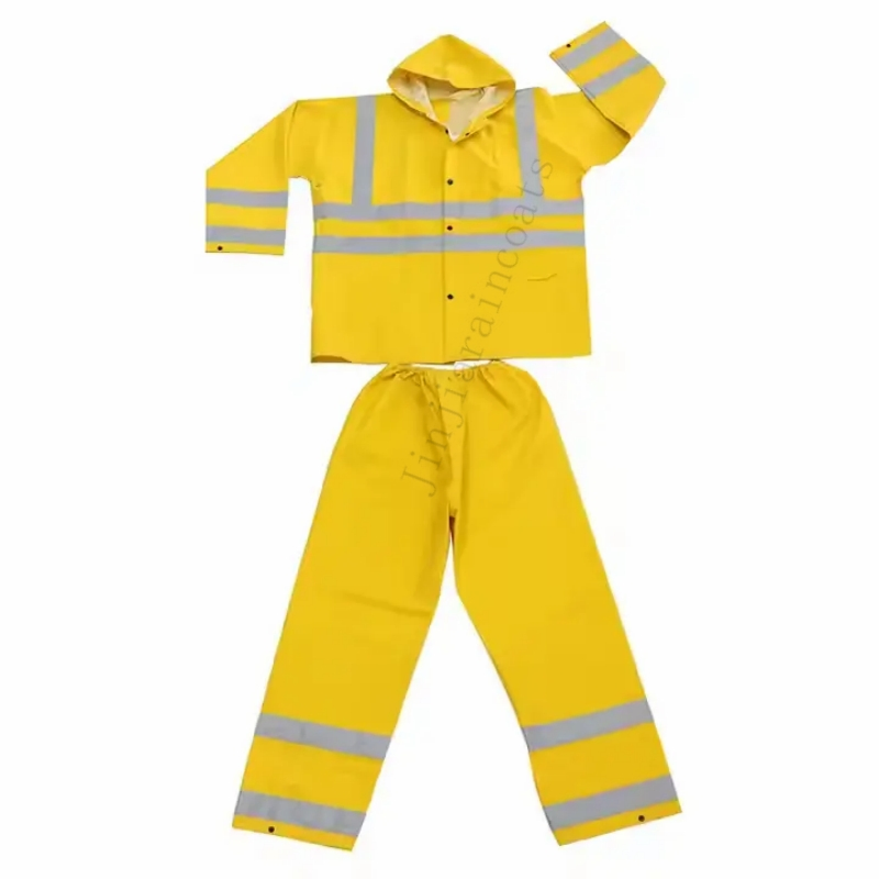 Custom Fire Retardant Flame Resistant PVC Waterproof Raincoat Heavy Duty Rain Gear