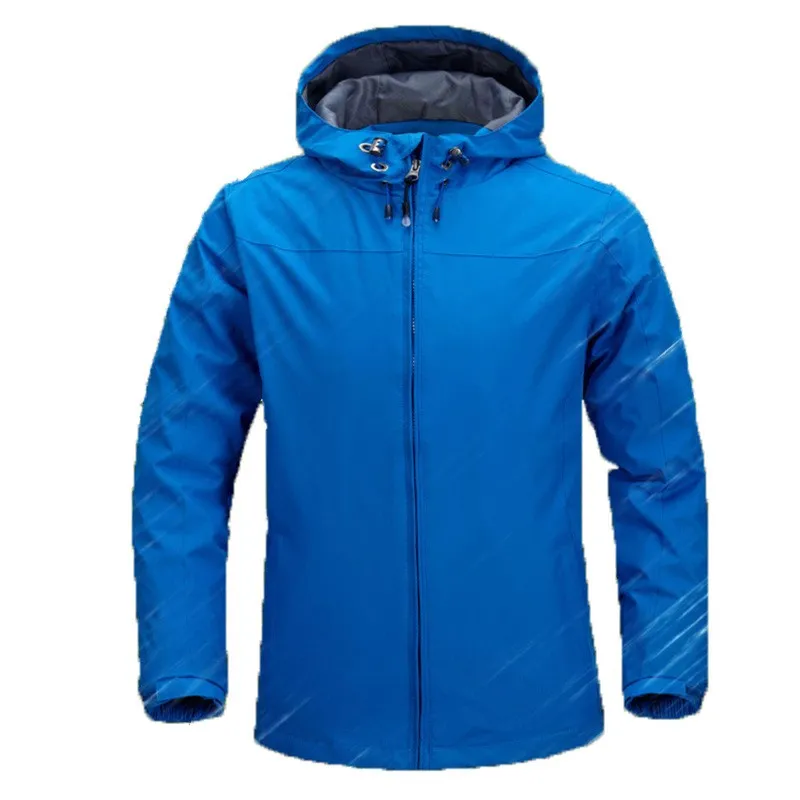 Man Jackets Men's Windproof and Rainproof Outdoor Sports Hooded Parka Hooded Raincoat