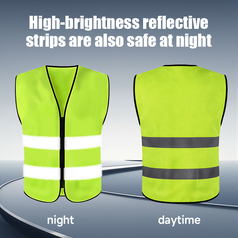 Versatile Lightweight ANSI Class 2 Waterproof Reflective Safety Vest Customized Logo High Visibility Zipper For Outdoor Work