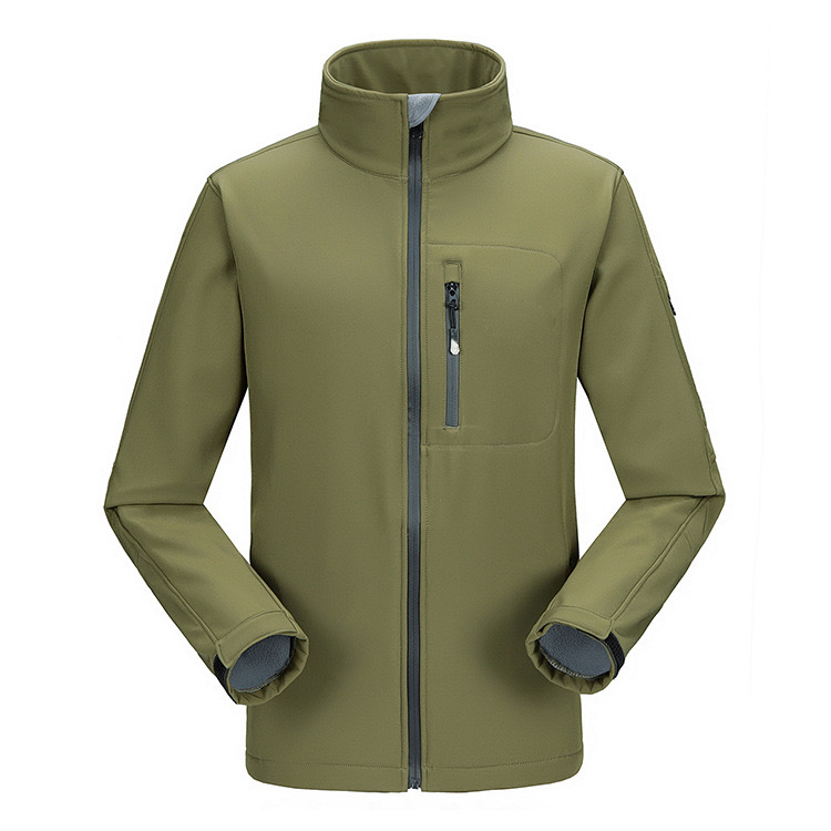 2025 Hot Selling Outdoor Men's Rain Water Resistant Custom Tactical Jacket Hoodless Softshell Windproof Hiking Winter Jacket OEM