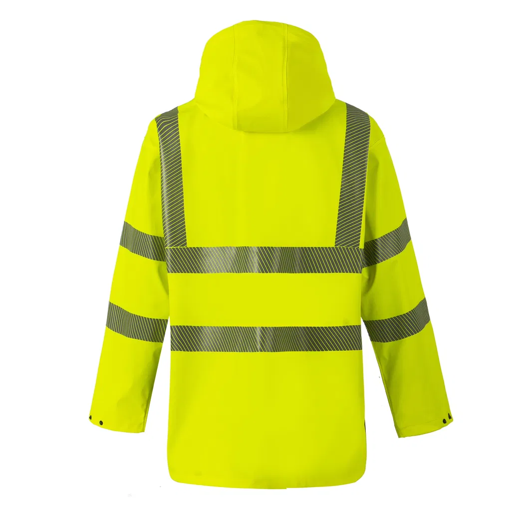 OEM Factory Fr Workwear Fluorescent Hi Vis Safety Reflective Rain Coat Waterproof Jacket