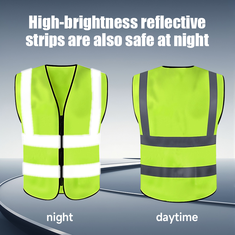 China Factory Custom Logo 120g Polyester Tricot Waterproof Breathable ANSI Class 2 High Visibility Reflective Safety Vest