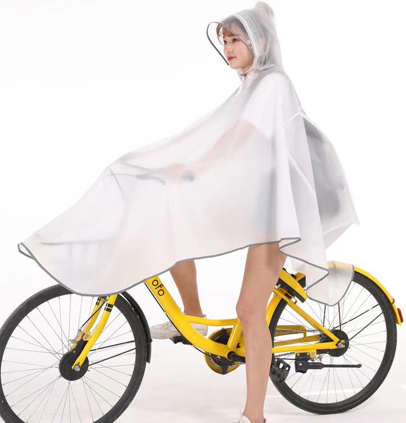 Bike Bicycle Biker Foldable Fashion Black EVA Raincoat Poncho Waterproof Rain Cape