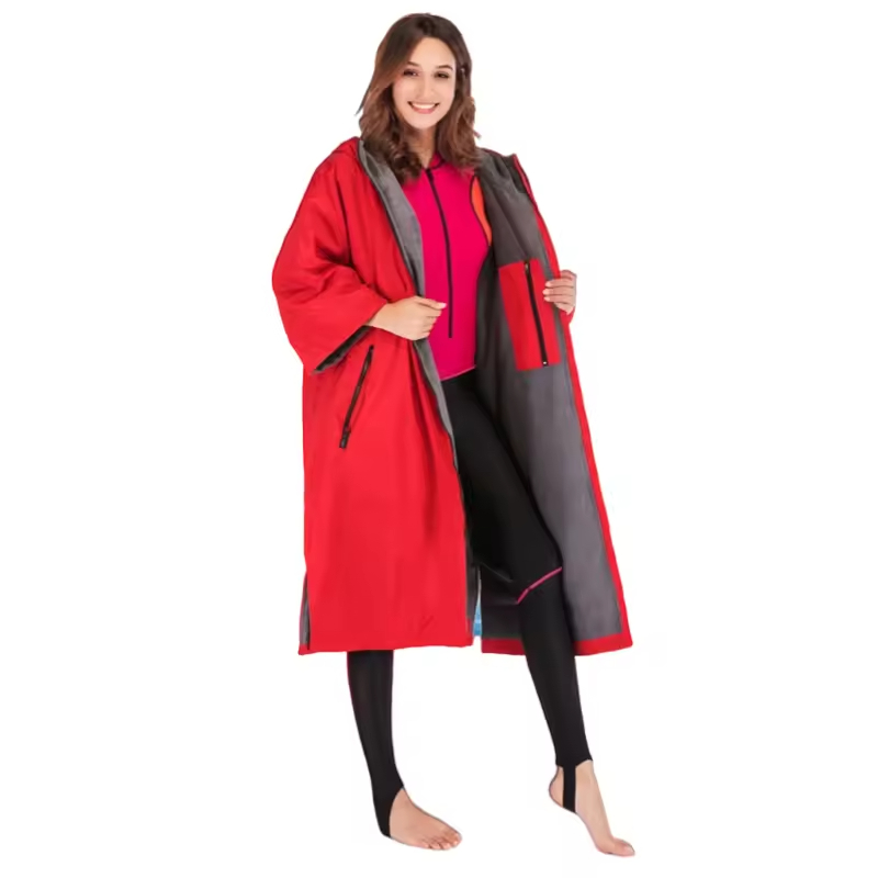 Quick Dry Surf Poncho Parka Warm Oversized Oxford Nylon Windproof Hood Waterproof Changing Robe for Sports All Seasons