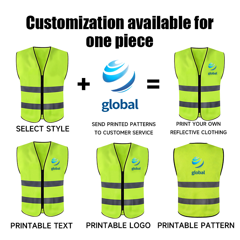 Versatile Lightweight ANSI Class 2 Waterproof Reflective Safety Vest Customized Logo High Visibility Zipper For Outdoor Work