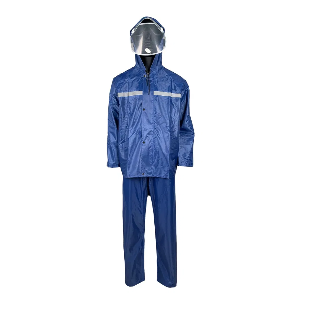 PPE PVC Reflective Waterproof Rainwear Safety Work Rain Suit En343