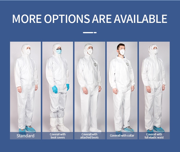 Customized Type 5 6 Biological Disposable Protective Coverall Suit Against Chemical and Infective Agent