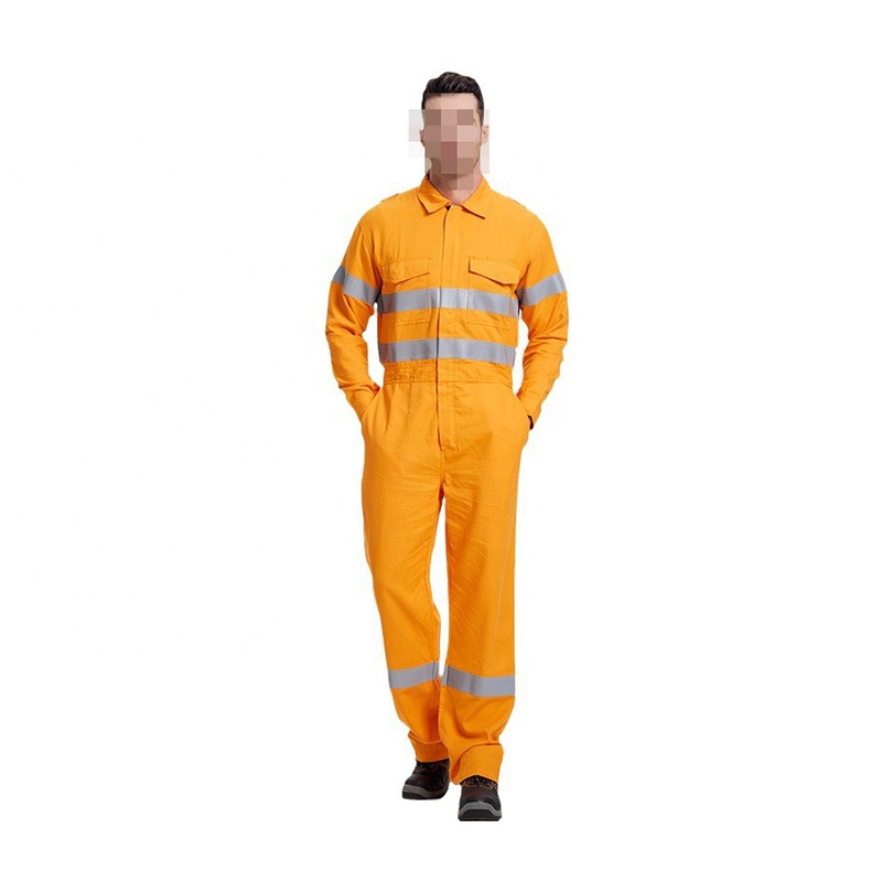 Reflective Flame-Retardant Anti-Static Miner Coverall | 99% Cotton &amp; 1% Conductive Fiber for Maximum Safety