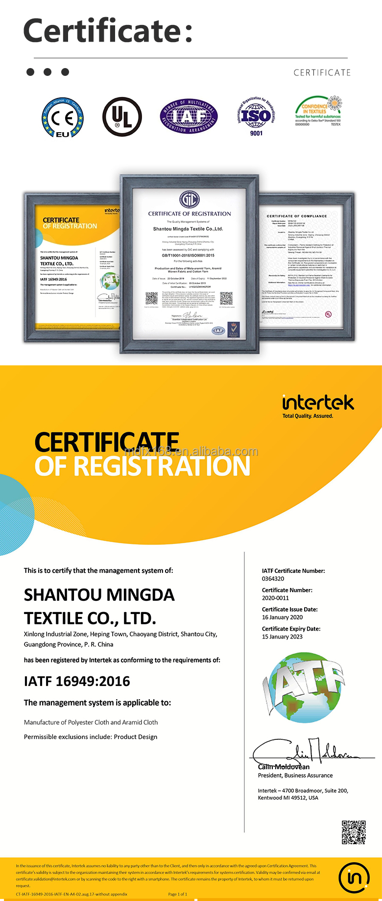 Aramid Kevlar Material Industrial Workwear Protective Clothing High-Strength Abrasion Resistant Cut-Proof Flame Fireproof