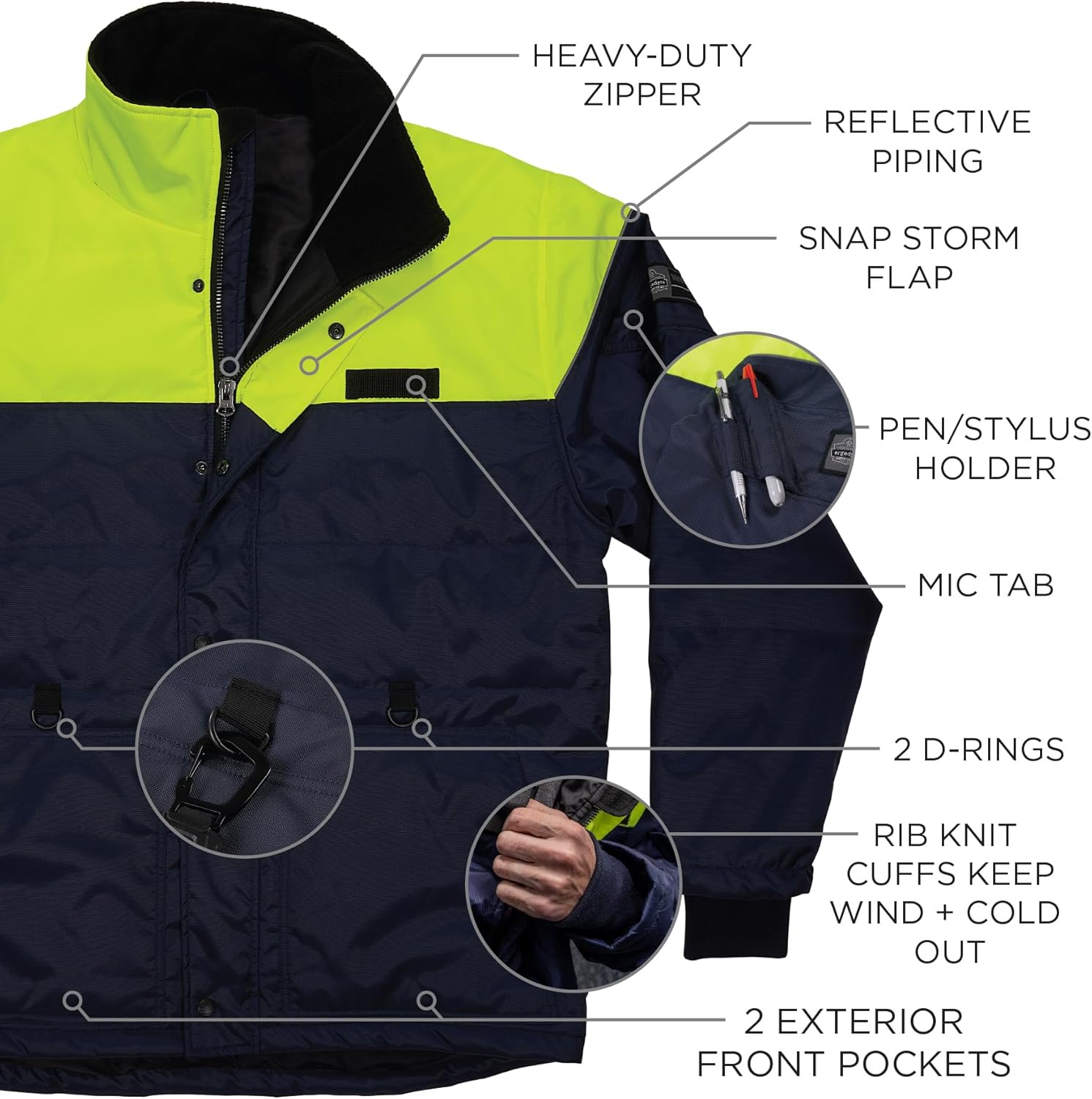 Insulated Freezer Jacket Cold Storage Work Safety Clothing
