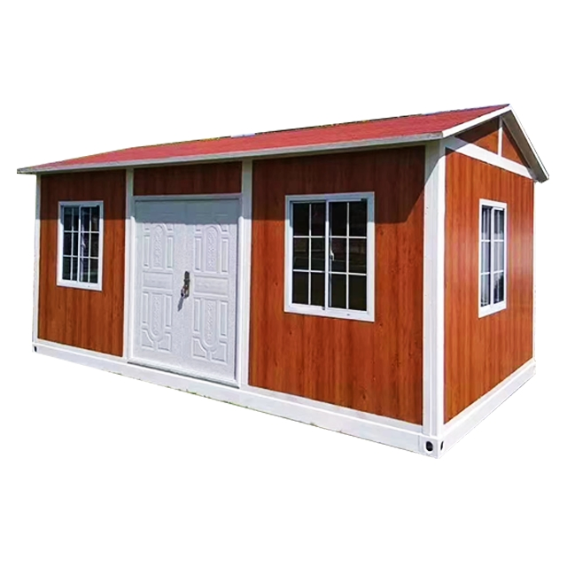 Customized Mobile Container Houses with Roofs, Prefabricated Insulated Modular Houses, Best-Selling Wood Grain Color Suitable for Cold Climates