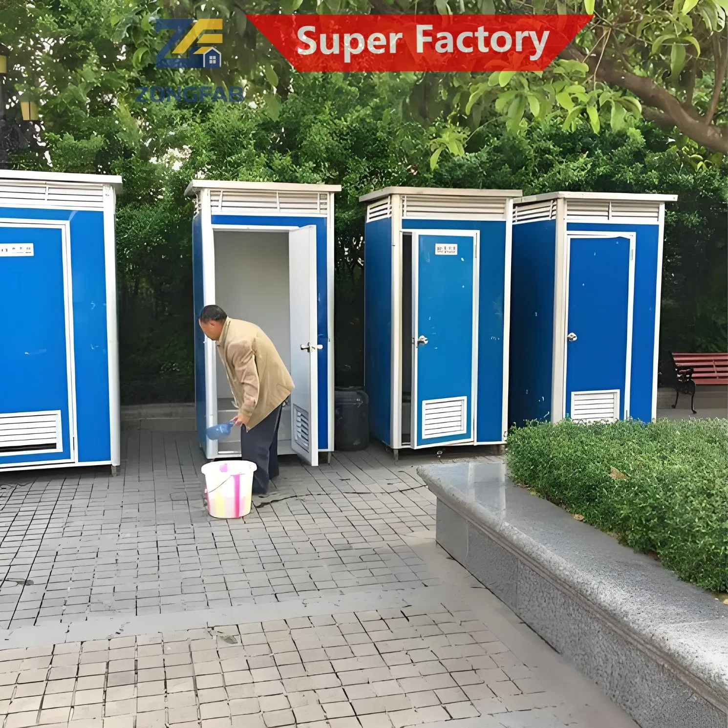 Durable Portable Toilet Unit for Construction Camps and Outdoor Public Sanitation Use