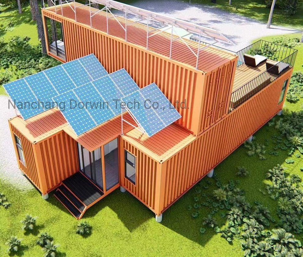 off-Grid Solar Panel Power Roof Energysaving Recycled Home Modular Container Prefab House