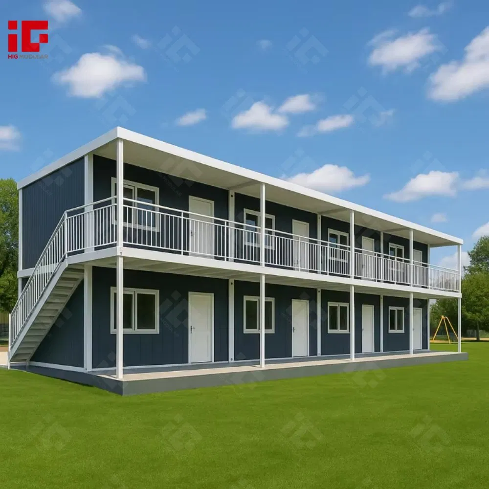 20FT Prefab Container House 2 Storey Modular Detachable Portable Accommodation Prefabricated Container House Hotel Apartment Dormitory Prefab Living House Camp