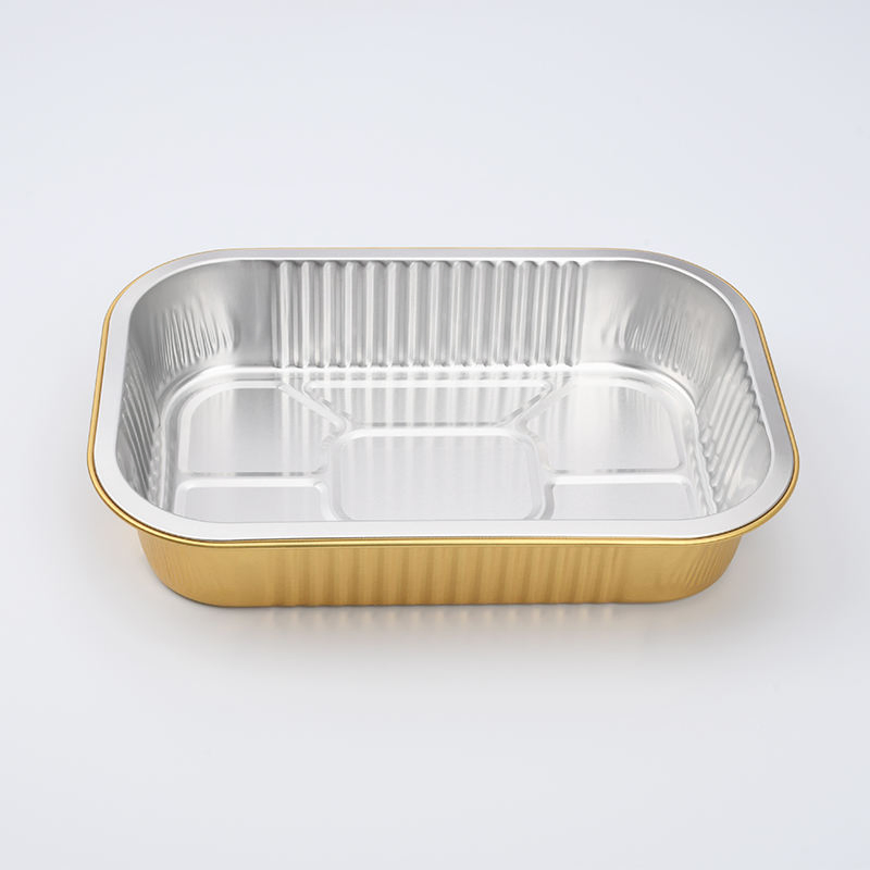 High Quality 1000ml Gold Aluminum Foil Pans Oven Safe Disposable Foil Container for Chesse Cake Factory