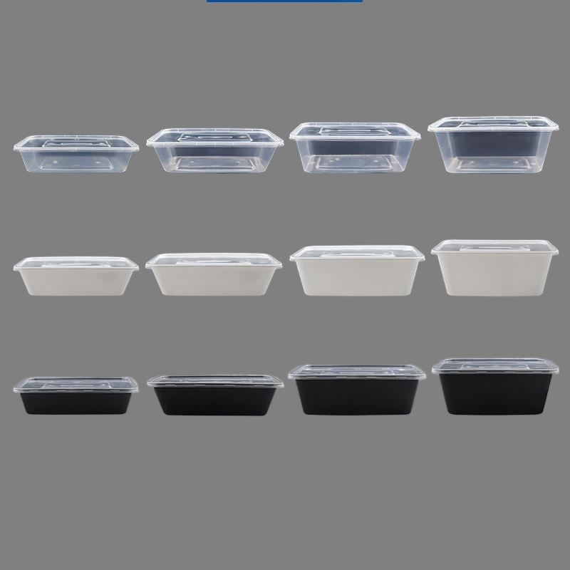 500/650/750ml Disposable Lunch Boxes/Rectangular Fast Food Containers