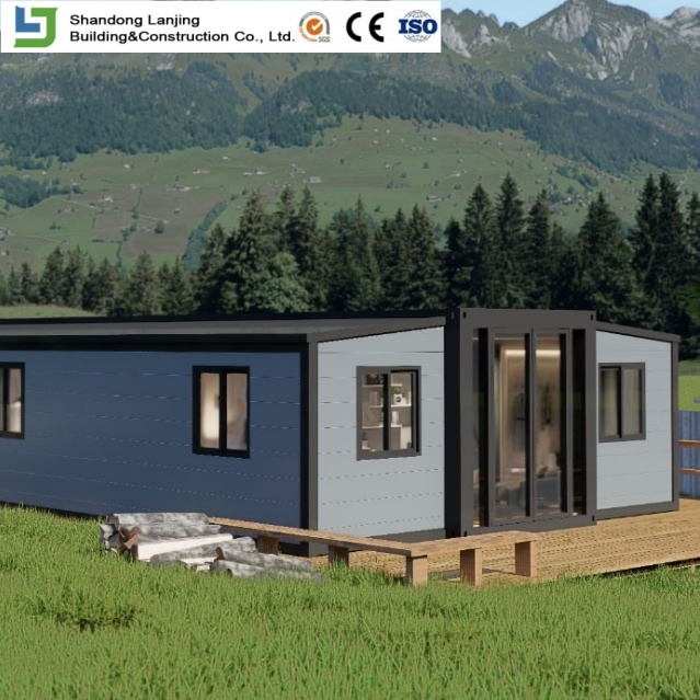 Modular Portable Foldable Folding Prefabricated Prefab Steel Structure Home Office Dormitory Camping Double Wing 20FT 40FT Expandable Container House