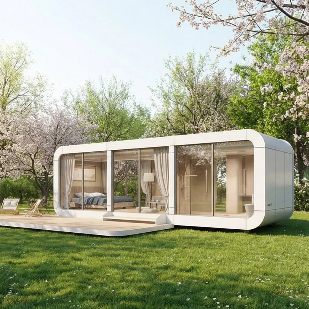 Elegant Robust Luxury Tiny Eco-Friendly Prefab Container Prefabricated Modular Expandable Capsule Smart Home Portable Mobile Living Residential House