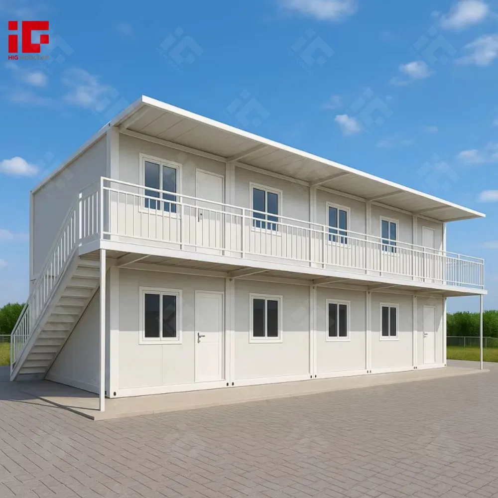 20FT Prefab Container House 2 Storey Modular Detachable Portable Accommodation Prefabricated Container House Hotel Apartment Dormitory Prefab Living House Camp