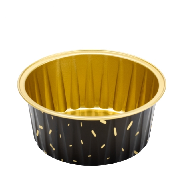 5oz Mini Aluminium Foil Baking Cups with Lids Creme Brulee Cupcake Liners Disposable Aluminum Dessert Packing Container