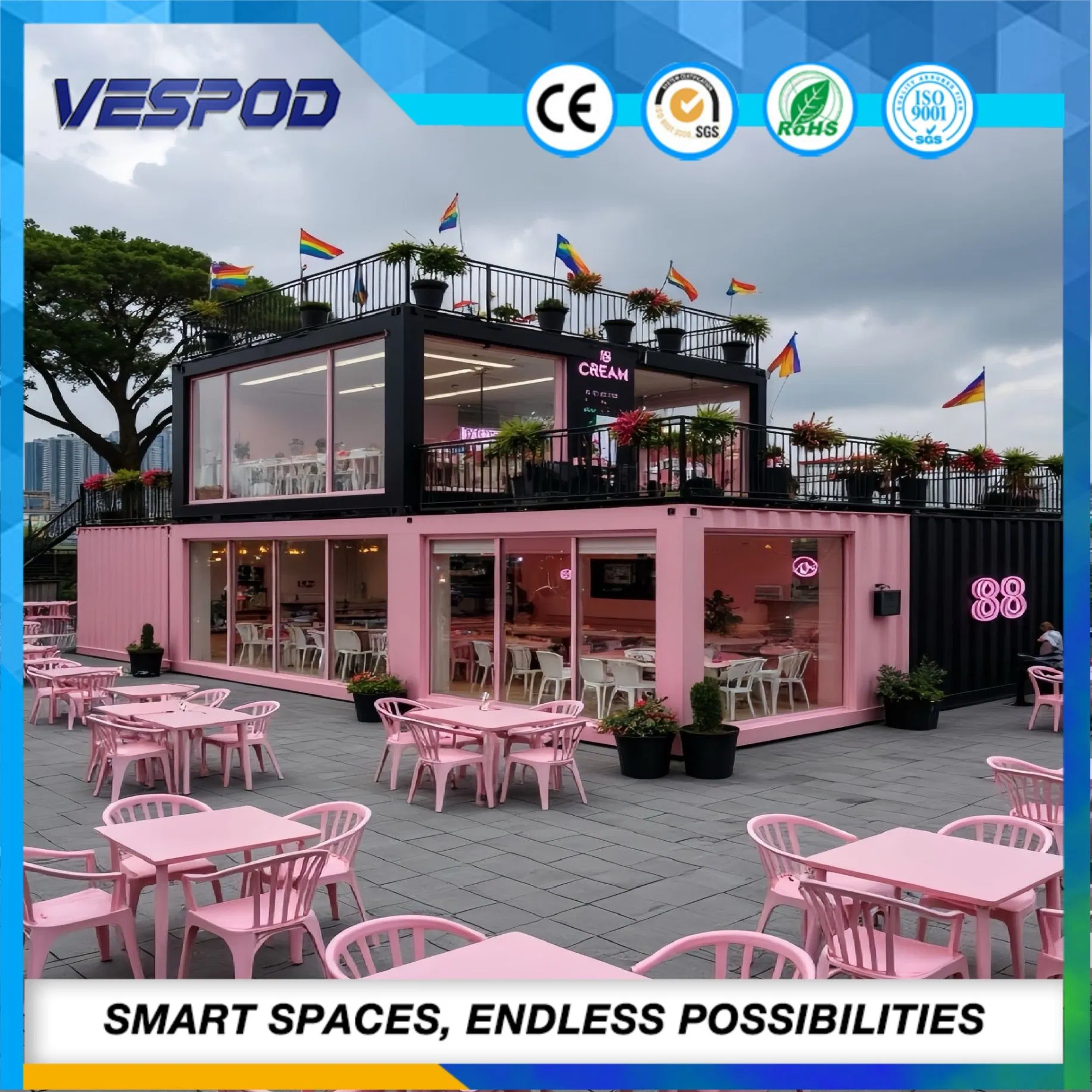Portable Prefab House Prefabricated Shop for Mobile Retail and Pop-up Stores