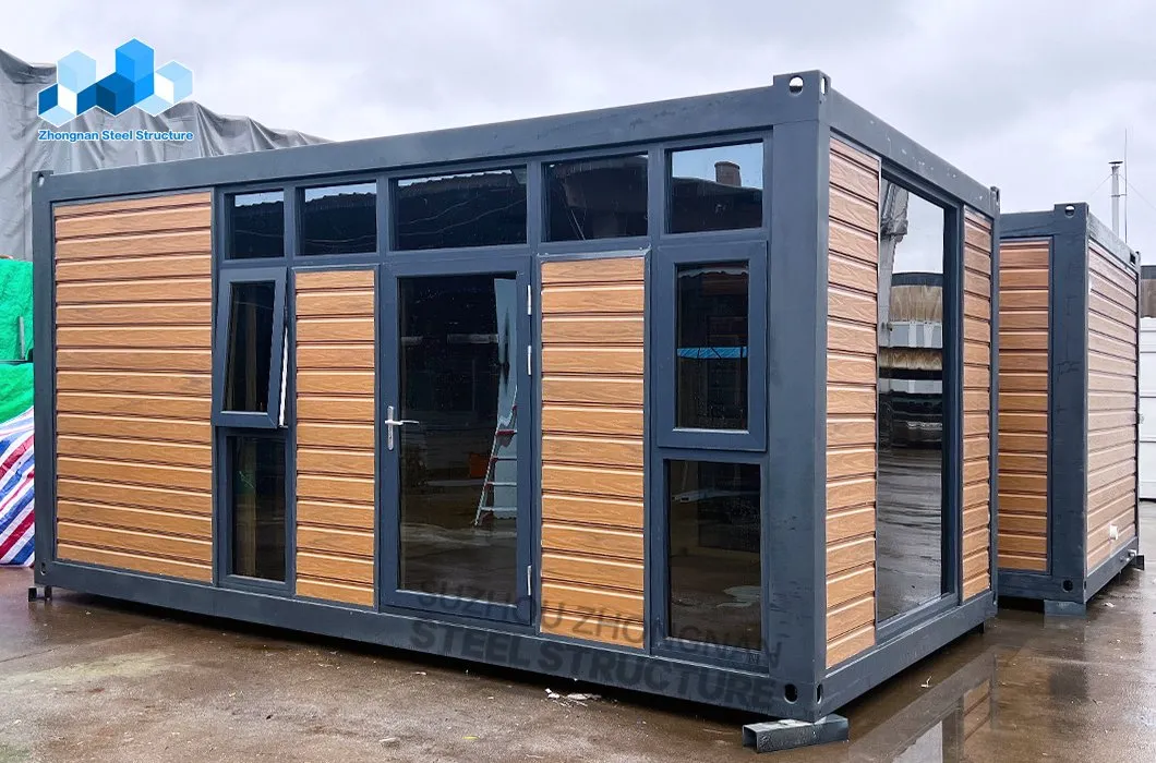 Container House with Glass Wall