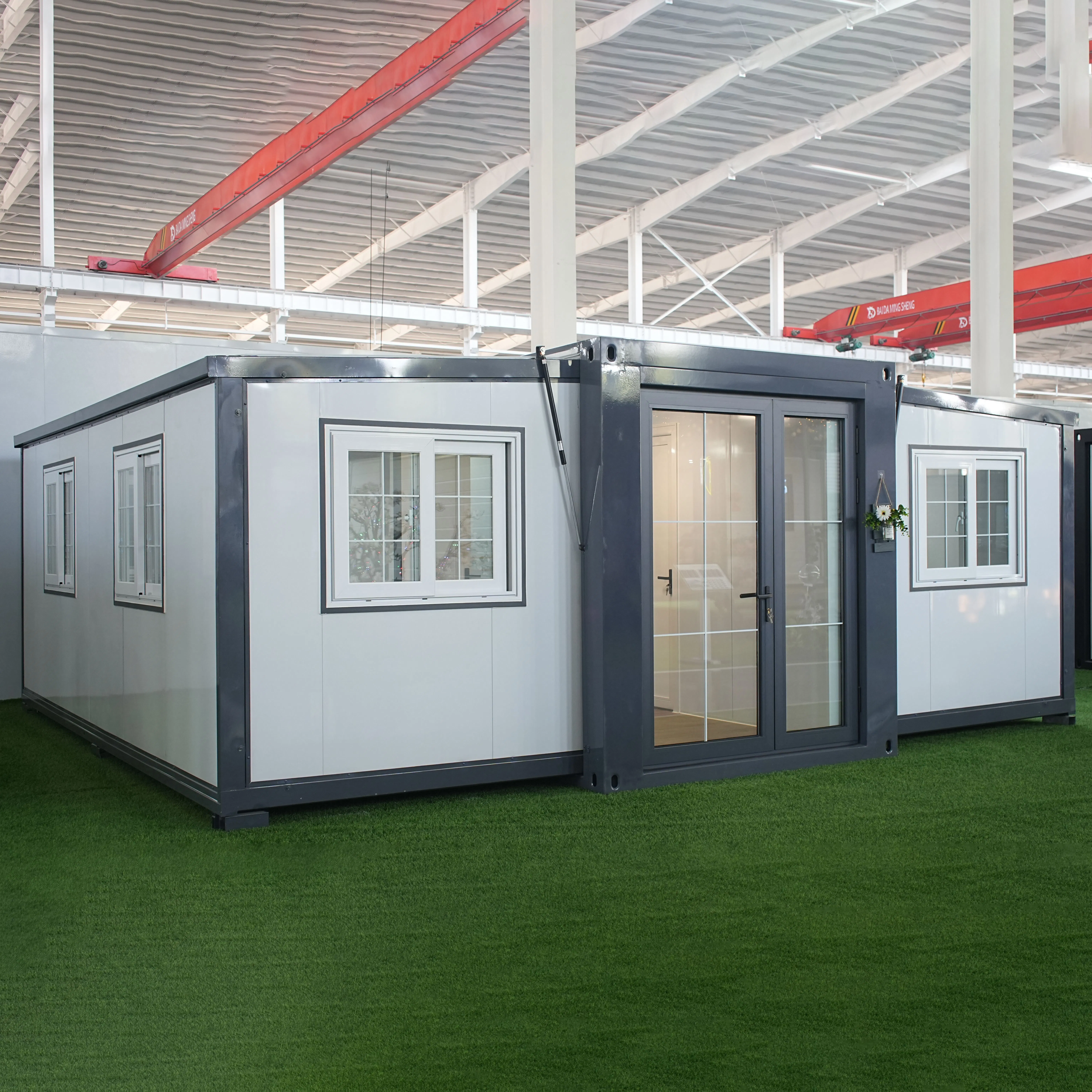 Portable Expandable Living Unit with Integrated Kitchen and Bath