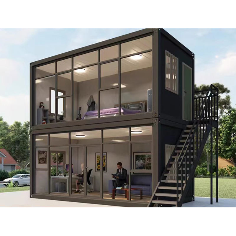Easy Assemble Container House Movable Prefabricated House Prefab House Living Tiny House Glass Container Home Portable House with Beautiful Appearance