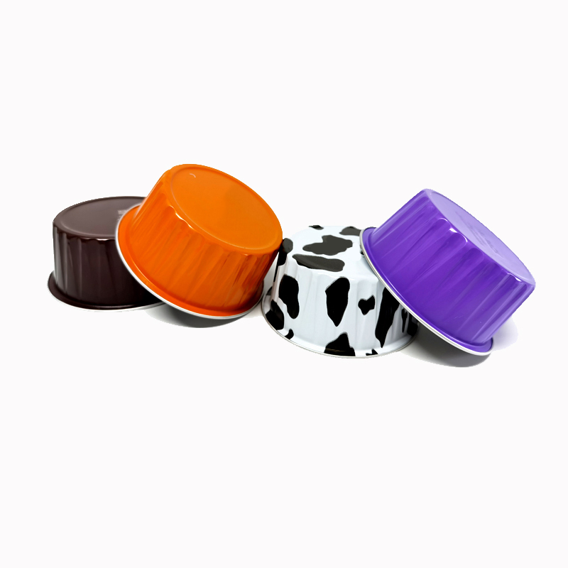 5oz Mini Aluminium Foil Baking Cups with Lids Creme Brulee Cupcake Liners Disposable Aluminum Dessert Packing Container