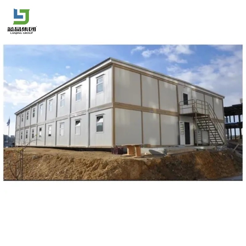 20FT Two-Story Modular Prefabricated House Mini Modular Homes Portable Modular Prefabricated Dormitory Living Office Folding Flat Pack Container House