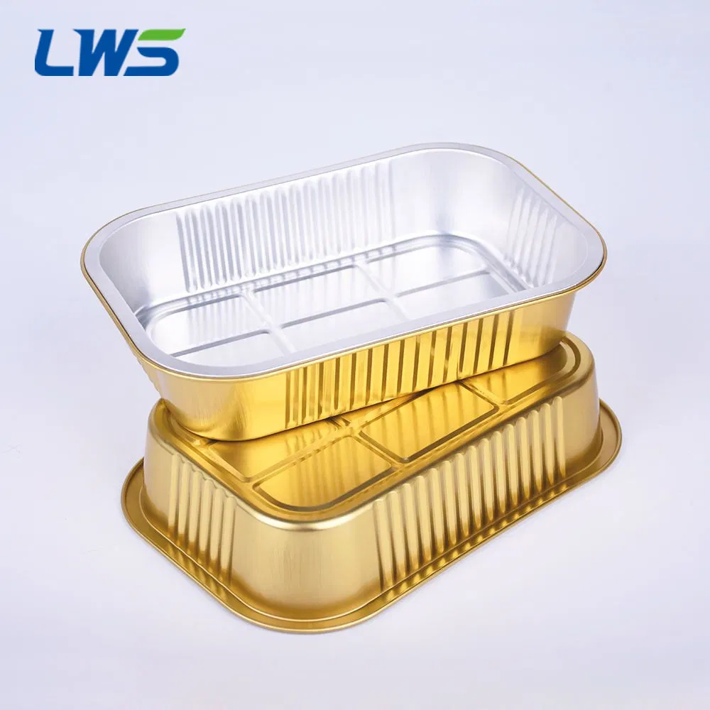 High Quality 1000ml Gold Aluminum Foil Pans Oven Safe Disposable Foil Container for Chesse Cake Factory
